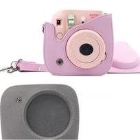 Fujifilm Instax For Mini 8 9 Film Camera Carrying Bag Shoulder Pu Case Cover Hot Pink w/ Shoulder Strap