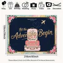 2D Adventure Begin Backdrop Travel Themed Party Photography Background 47.2x31.5inch/120*80cm