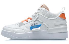 Li Ning CF New Sequence Mid top Skateboard Shoes Women's White Orange Blue AGCR112-4 35