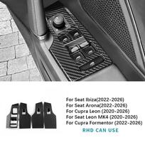 For Seat Leon MK4/Cupra Leon/Cupra Formentor 2020-2026 /lbiza/Arona 2022-2026 Carbon Fiber Pattern Windows Control Panel Sticker ABS&Cupra Formentor 22-6
