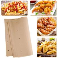 Rectangular Double Pot Air Fryer Oil Absorbing Paper Accessory Paper Kitchen Parchment Paper Double Nonstick Baking Sheets šviesiai mėlyna spalva