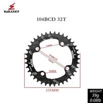WUZEI MTB Bike 104BCD Chainwheel Narrow Wide Round Shape 30/32/34/36/38/40/42/44/46/48/50/52T Bicycle Chainring Single Plate 32T round