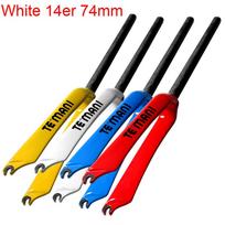 New stoving varnish TEMANI Folding small wheels bike full carbon fibre bicycle fork carbon front forks 14er 16er 20er new white 14er and 74mm
