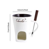 Fondue Mug Set Personal Mini Fondue Chocolate Maker Kit Individual Butter Melter Cup Small Warmer Fondue Pots Cheese Ice Cream General