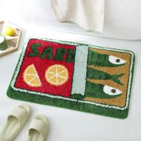 VIKAMA Sardine Can Bath Mat Cute Cartoon Non Slip Rug Washable Floor Mat Funny Bathroom Decor Entryway Door Mat Home Decor 40x60cm