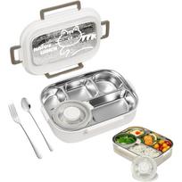 Stainless Steel Lunch Bento Box for Adults and Kids,4/5 Compartments Leak Proof Metal Bento Lunch Box Kids Snack Containers,Reusable Snack Bento Lunch K