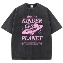 Geeate A Kinder Planet Pink Print Mans Tee Clothing Cartoon Comfort TShirt Round Neck TShirts Retro S