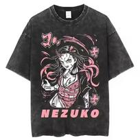 Anime Fashion Top Inosuke Kyoujurou Nezuko Cute Printed Tshirt Men Women Classic Harajuku Male Washed Cotton Manga S