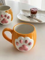 Lovely Cat Paw Cup - Cartoon 3D Cat Paw, Ceramic Beverage and Milk Cup for Coffee, Breakfast, Oatmeal, Birthday Christmas Gift. 301-400ml