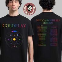 Coldplay Music Of The Spheres Live 2025 Tour Merch Two Sides Unisex T-Shirt L