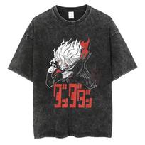 Washed Dandadan Arrival Men Women Clothes Tee Shirt Graphic Print TShirts for Men Anime Short Sleeved Round Neck Tshirt S