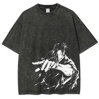 Anime Jujutsu Kaisen Gojo Satoru T Shirts Washed Men Women Cotton Harajuku TShirts Ryomen Sukuna Retro for Men Women Tops Tees S
