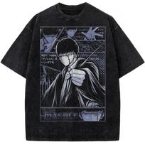 Burnedead Mash Mashle Magic and Muscles Graphic T Shirt Men Cotton Tshirts Vintage Washed Tee Harajuku Male Oversized Tshirt M