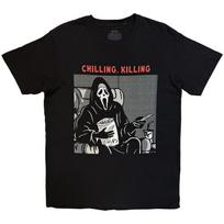 Ghost Face - Chilling, Killin (Unisex Black T-Shirt Front ) Large S