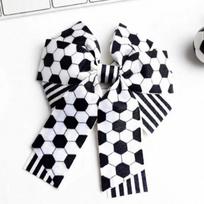 Soccer-Themed Stars and Stripes Double-Layer Bow Children's Hair Accessory, Sports-Style Hair Clip
