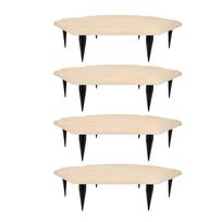 4pcs Stepping Stones Outdoor with 24pcs Ground Stakes Weather Resistant Decorative Stone for Garden Yard Lawn Pathway Walk Way