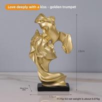 Elegantiškas dervos meno kūrinys svetainės knygų lentynos dekoravimui, dovana šeimai ir kolegoms Mini Gold