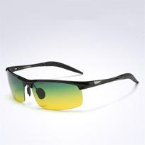 Polarized Sunglasses Mens Classic Day Night Dual Purpose Outdoor Sports Driving Sun Glasses UV400 Luxury Aluminum Frame Glasses white