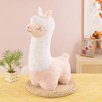 Cute Squinting Alpaca Plush Toy Claw Machine Doll Children's Birthday Gift Home Pillow Activity Ornaments 26cm【0.1kg】