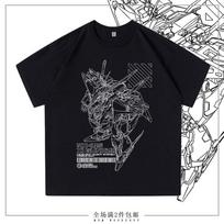 Gundam Mobile Suit Gundam Peripheral Short Sleeve Cotton T-Shirt RX104RX105 American Men's and Women's Comfort T-Shirt S