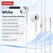 Original Lenovo YF02 Wired Earphones Semi-in-ear In-line Control Headphones 3.5mm USB Type C HiFi Surround Sound Earbuds With Mic 3.5mm balta