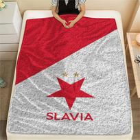 1 vnt. SK Prahos Slavia spausdinimo flanelinis pledas, aukštos kokybės, patogus visais metų laikais, namų dekoras, šiluma ir komfortas, puikiai tinka kalėdinėms dovanoms86 80cm x 120cm