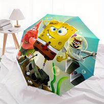 1pc SpongeBob SquarePants Fully Automatic Folding Portable Umbrella, 8 Iron Frames, Three-Fold Design, Suitable for All Seasons, Suitable for Outdoor