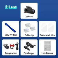 New 4K Dash Cam - Dual Lens, WiFi Car DVR, Front & Rear Recording 4K+2.5K, Parking Monitor, G-Sensor, Loop Recording 【Car Charger】2 Lens