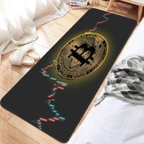 Bitcoin Logo Door Mat Kids Room Bedroom Decoration Balcony Anti-Slip Doormat Living Room Doormat Area Rug 40cm x 60cm