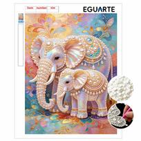 Handmade Elegant Pearl Elephant DIY Painting Creative Interior Wall Art Fine Gift For Household Home Space Beautification Craft Decor Style 30x40cm
