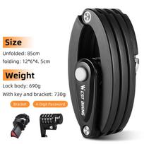 WEST BIKING Anti-Theft Bicycle Folding Lock MTB Road Bike Portable Lock Scooter Ebike Motorcycle Safety Lock Cycling Accessories Password Lock