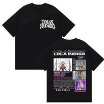 Lola Indigo 2026 Tour Double-Sided Oversized T-Shirt_ Gothic Typography Brand Logo On Front + Back Panel with Tour 2026 Label S įvairiaspalvis