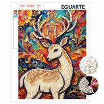 Shiny Pearl Elegant Colorful Deer DIY Painting Creative Bead Art Craft Household Wall Decoration Nice Present For Art Hobbyists Home Decor 30x40