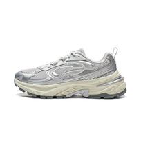 Li Ning Wind Collection Cushioning Slip Resistant Abrasion Resistant Support Low top Casual Shoes Women's Gray AGLW004-2 35