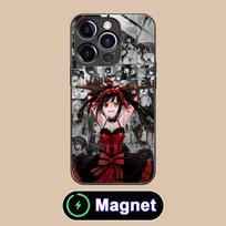 Date a Live Kurumi Tokisaki Glass MagSafe Mobile Phone Case for iPhone 17 16 15 14 13 12 11 Air Pro Max Plus Mini Colorful Cover iPhone 11 Pro Max