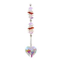 Love Heart Faux Crystal Suncatcher Decoration Indoor Outdoor Faux Crystal Heart Prism Window Hanging Ornament Rainbow Maker Pendant Love Heart