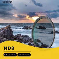 ARTCISE Fixed ND Lens Filter (ND8/ND16/ND32 Fixed Neutral Density Filter), Double-sided 24 Multi-Layer Coatings,for Camera Lens 37MM
