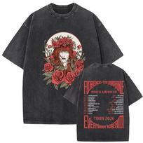 Vintage Washed Florence  The Machine Everybody Scream Tour  T Shirt Men Women Aesthetic  Cotton Tshirt Streetwear 2XL