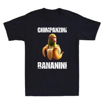 Chimpanzini Bananini Funny Monkey Italian Brainrot Cartoon Graphic Men's T-Shirt S