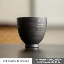Rankų darbo paauksuotos glazūros keraminis arbatos puodelis - Amatininko kiaušinio lukšto porcelianas Japoniškas Zen arbatos servizas Elegantiška KungFu arbatos reikmenys namams ar dovanai 51-100ml