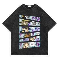 Anime Jojo Bizarre Adventure Tshirt Graphic Printing Washed Tshirts Men Women Fashion Short Sleeve Casual Loose Yk Cotton Tops S