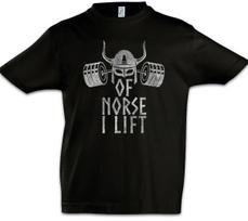 Of Norse I Lift Boys kids boys T-Shirt Fun Weightlifting Vikings Vikings Gym Valhalla 100