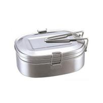 Dviejų sluoksnių „Bento Lunch Box“ studentų nerūdijančio plieno maisto laikymo talpykla Medium