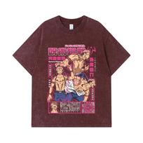 GSM Washed Tshirts  Cotton Jujutsu Kaisen V Sukuna Print Unisex Heavy Cotton T Shirt S