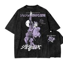 JoJos Bizarre Adventure Higashikata Josuke Graphic Tshirt Men Women Clothing Cotton Tshirts Retro Washed Tee Harajuku T Shirt S