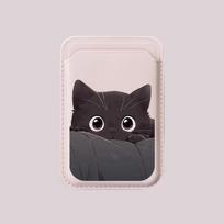 Cute Black Cat Cartoon Pattern Y2K Card Holder Magnetic For iPhone 17 Pro Max For Samsung Galaxy S26 FE For MagSafe Wallet Cover