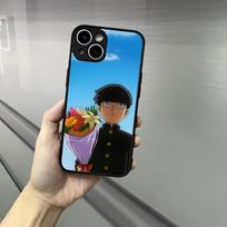 Mob P-Psycho 100 Phone Case For Iphone 17 16 15 14 13 12 Pro Max Xr Air Plus Skin Feel Black Hard Shell Cover iPhone 13 mini