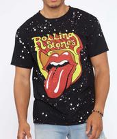 Rock Band Rolling Stones Tongue Bleach Dye Unisex T-Shirt S