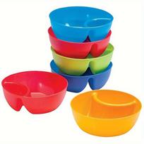 6pcs Plastic French Fry Bowls, 6-color Non Fragile French Fry Bowls, Multifunctional Snack Bowls,split Bowls,dipping Bowls,potato Chip Bowls 6pcs