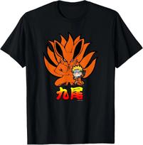 Naruto Shippuden Naruto Kurama Devynios Uodegos Chibi Marškinėliai 4XL